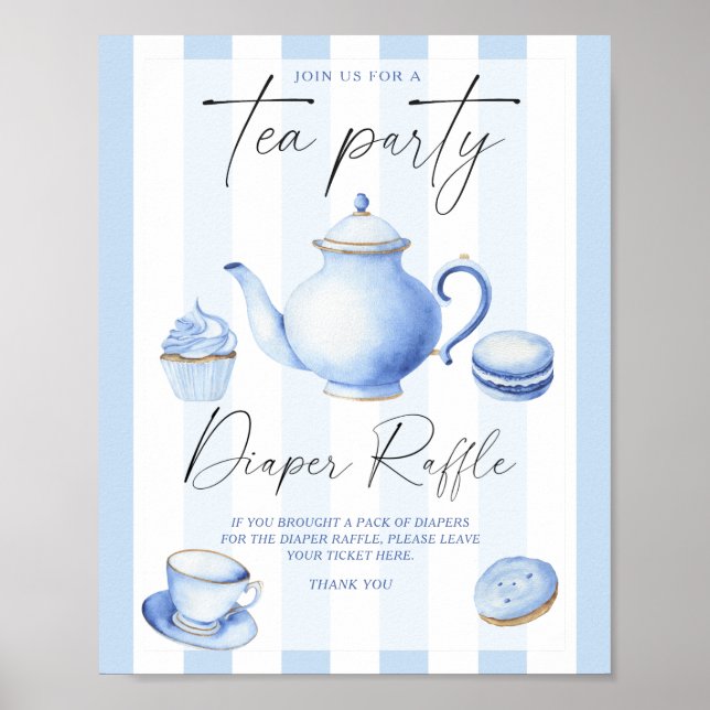 Braue Tee Party Babydusche Windelraffinerie Poster (Vorne)