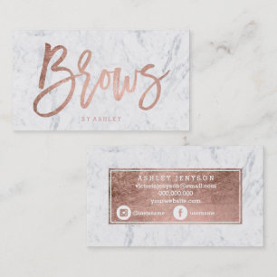Brauen-Imitat-Rosengoldtypographie-Weißmarmor Visitenkarte