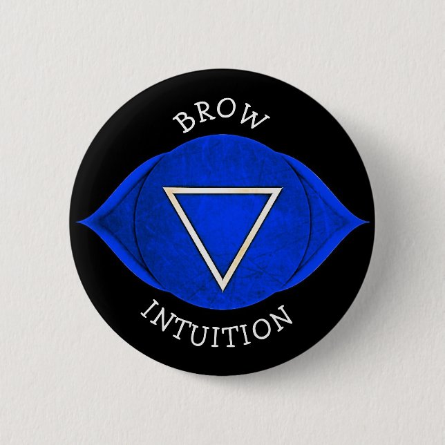 Brauen-Intuitions-blauer Chi Chakra Knopf Button (Vorderseite)