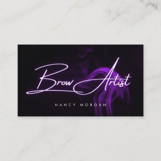 Brauen-Künstler-Typografie Lila-Neon Visitenkarte