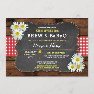 Brauen und BABYQ Baby Dusche Red Karo Einladung