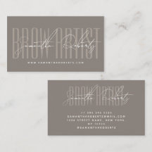 Brauenkünstler moderne Typografie Schrift taupe