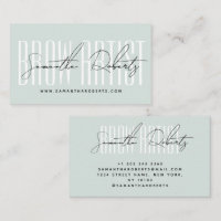 Brauenkünstler moderne Typografieschrift blau