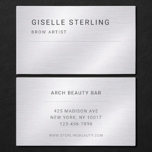 Brauenkünstler Silber Metallic Professional Visitenkarte
