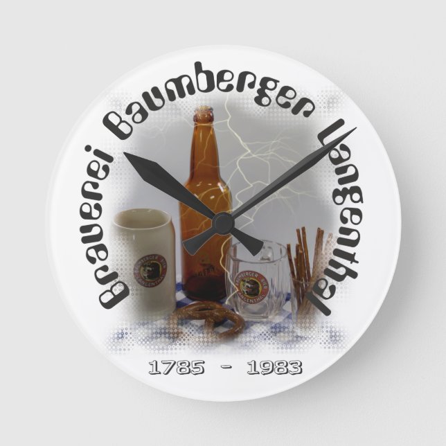 Brauerei Baumberger Langenthal Runde Wanduhr (Vorderseite)