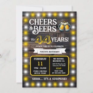 Brauerei Überraschung Prostet und Bier zum 44. Geb Einladung