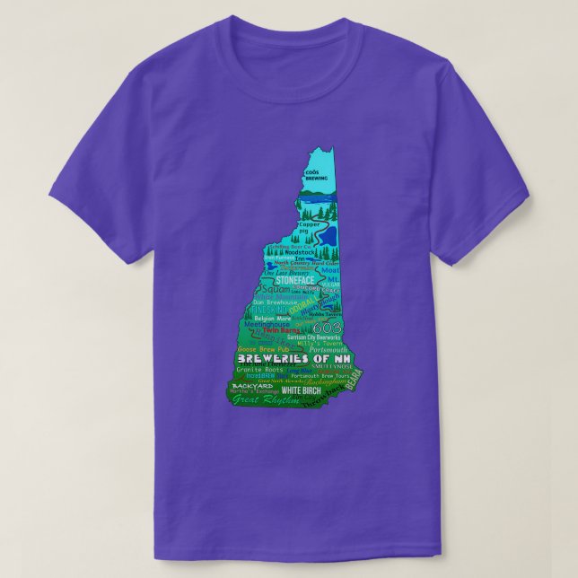 Brauereien von New Hampshire T-Shirt (Design vorne)