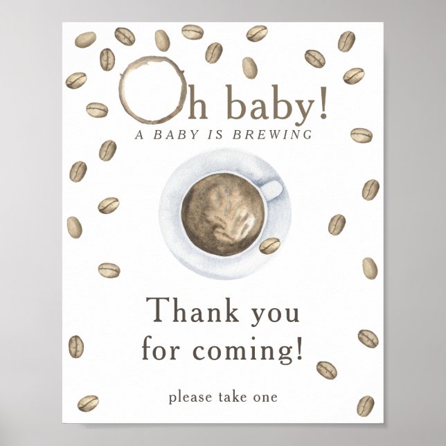 Braukaffee Babydusche Danke, dass du gekommen bist Poster (Vorne)