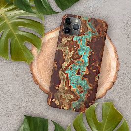 Braun Aqua Türkis Grüne Marbella Kunst iPhone 16 Pro Max Hülle