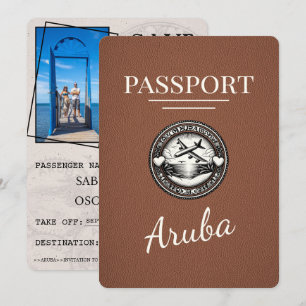 Braun Aruba Reisepass Save The Date