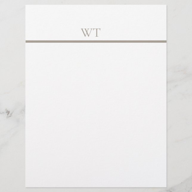 Braun Balken Monogramm Personalized Briefkopf (Vorderseite)