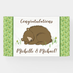 Braun Bear Baby Dusche Woodland Tiere Banner