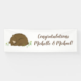 Braun Bear Baby Dusche Woodland Tiere Banner