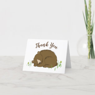 Braun Bear Baby Dusche Woodland Tiere Dankeskarte