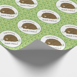 Braun Bear Baby Dusche Woodland Tiere Geschenkpapier