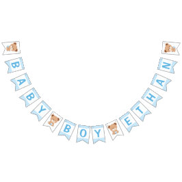 Braun Bear Baby Shower Bunting Flag (blau) Wimpelkette