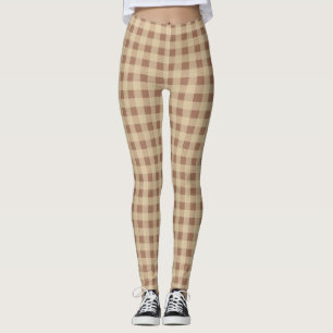 Braun Beige Büffel Kariert Trendige Leggings