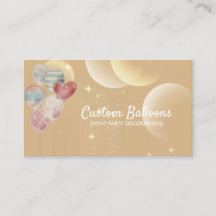 Braun Beige Evennt-Planer-Ballons Visitenkarte