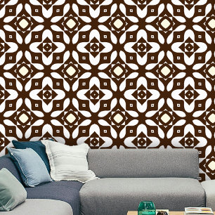 Braun-beige geometrisch im Stil der Mitte des 20. Tapete