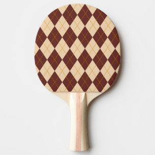 Braun Beige Herbst Argyle Diamantmuster Tischtennis Schläger