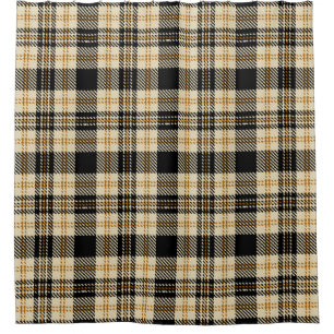 Braun Beige Kariertes Muster Duschvorhang