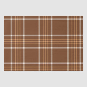 Braun Beige Kariertes Tartan Karomuster   Seidenpapier