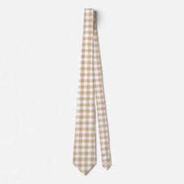 Braun Beige Karo Gingham Krawatte