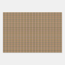 Braun Beige Karo Retro-Farbe Geschenkpapier Set