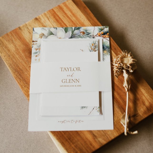 Braun Beige Minimalistisch Rustikale Hochzeit Einladungsbanderole (Von Creator hochgeladen)