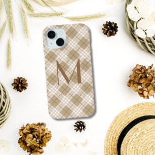 Braun Beige Monogramm Tartan Büffel Karo  Case-Mate iPhone Hülle
