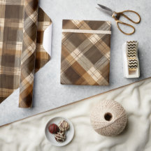 Braun Beige Rustikale Holzhütte Karomuster