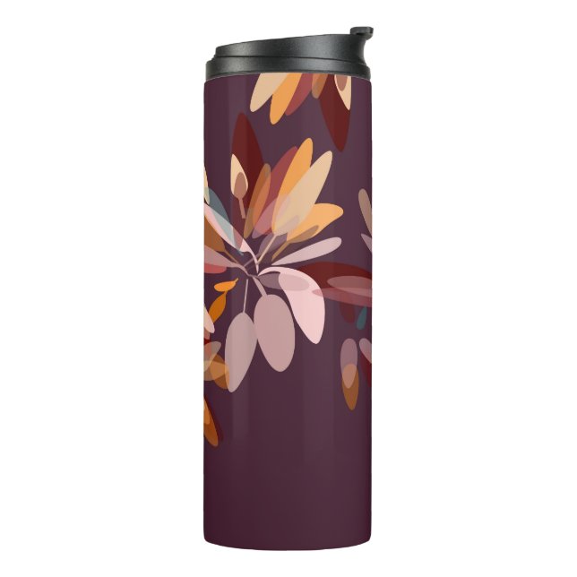 Braun, Beige und Orangefarbene Foliage Thermosbecher (Nach links gedreht)