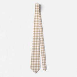 Braun Beige Weiß Gingham Karo Krawatte