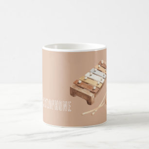Braun Beige Weiß Xylophon Kaffeetasse
