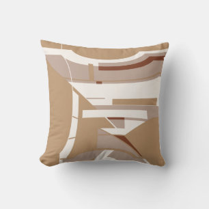 Braun Beige Weiße Mittelmeer-Geometrische Abstrakt Kissen