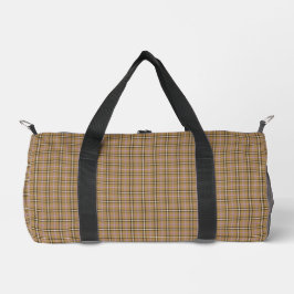 Braun Beiger Karierter Retro-Farbton Duffle Bag