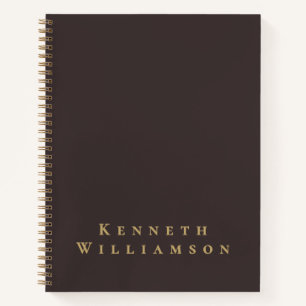 Braun Benutzerdefinierter Name Gold Minimalistisch Notizbuch