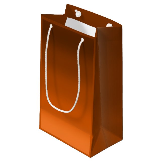 Braun bis Orange Fade Kleine Geschenktüte (Vorderseite Schrägansicht)