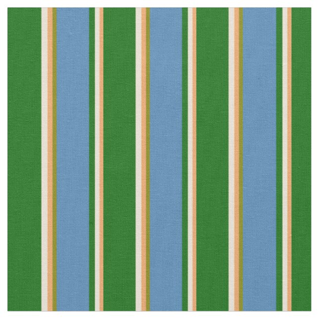 Braun, Bisque, Dunkelgrün, Blau und Grün Stoff (Nahaufnahme)