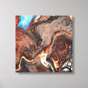 Braun, blau und orange Moderne Kunst Leinwanddruck