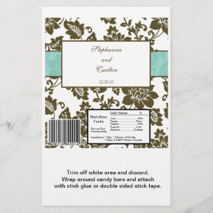 Braun/Blauer BlumenDamast Hochzeitskandinett Flyer