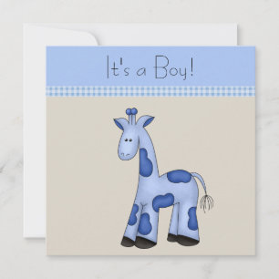 Braun Blue Giraffe Baby Dusche Einladung