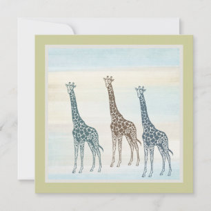 Braun Blue Giraffes Baby Dusche Einladung
