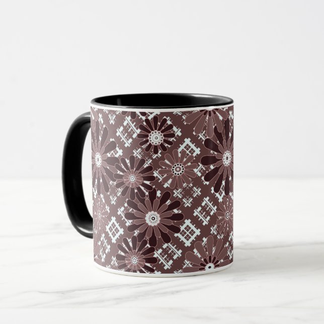 Braun, Blume Tasse (Vorderseite Links)