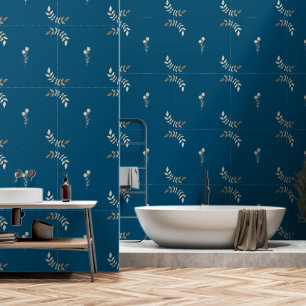 Braun Blumenstrauß Kunst am Blauen Ozean Tapete