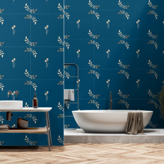 Braun Blumenstrauß Kunst am Blauen Ozean Tapete