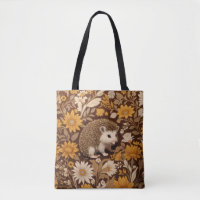 Braun-blumiger William-Morris-inspirierter Igel-Ta