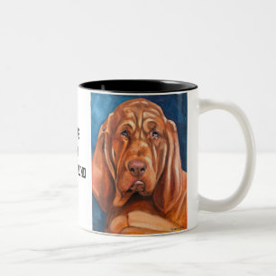 Braun-Bluthund-Ölgemälde-Tasse Zweifarbige Tasse