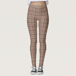 Braun-Bordeaux-Karo-Klassiker-Muster Leggings