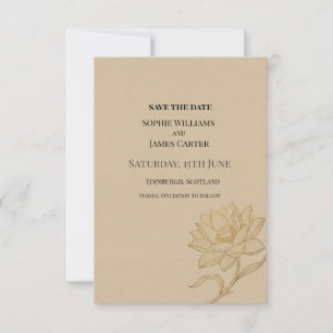 Braun Botanische Hochzeit Save The Date